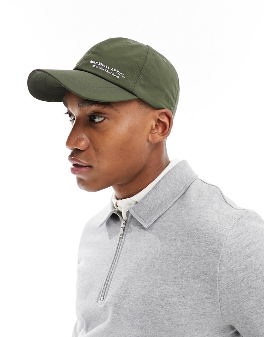 Marshall Artist nylon ripstock cap in lgiht grey-Green