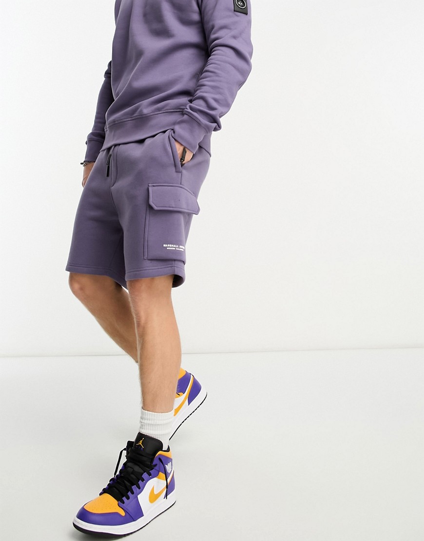 Marshall Artist siren cargo shorts in deep purple-Grey