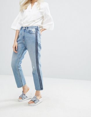 Image result for M.I.h Jeans High Rise Vintage Mom Jean with Contrast Tape