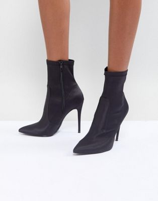 Miss Selfridge Pointed Toe Ankle Sock Boots