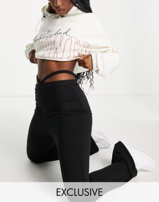Missguided flared pants with hip strap in black - Click1Get2 Offers