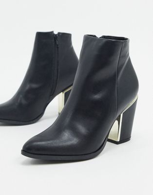 Missguided Gold Trim Block Heeled Boot