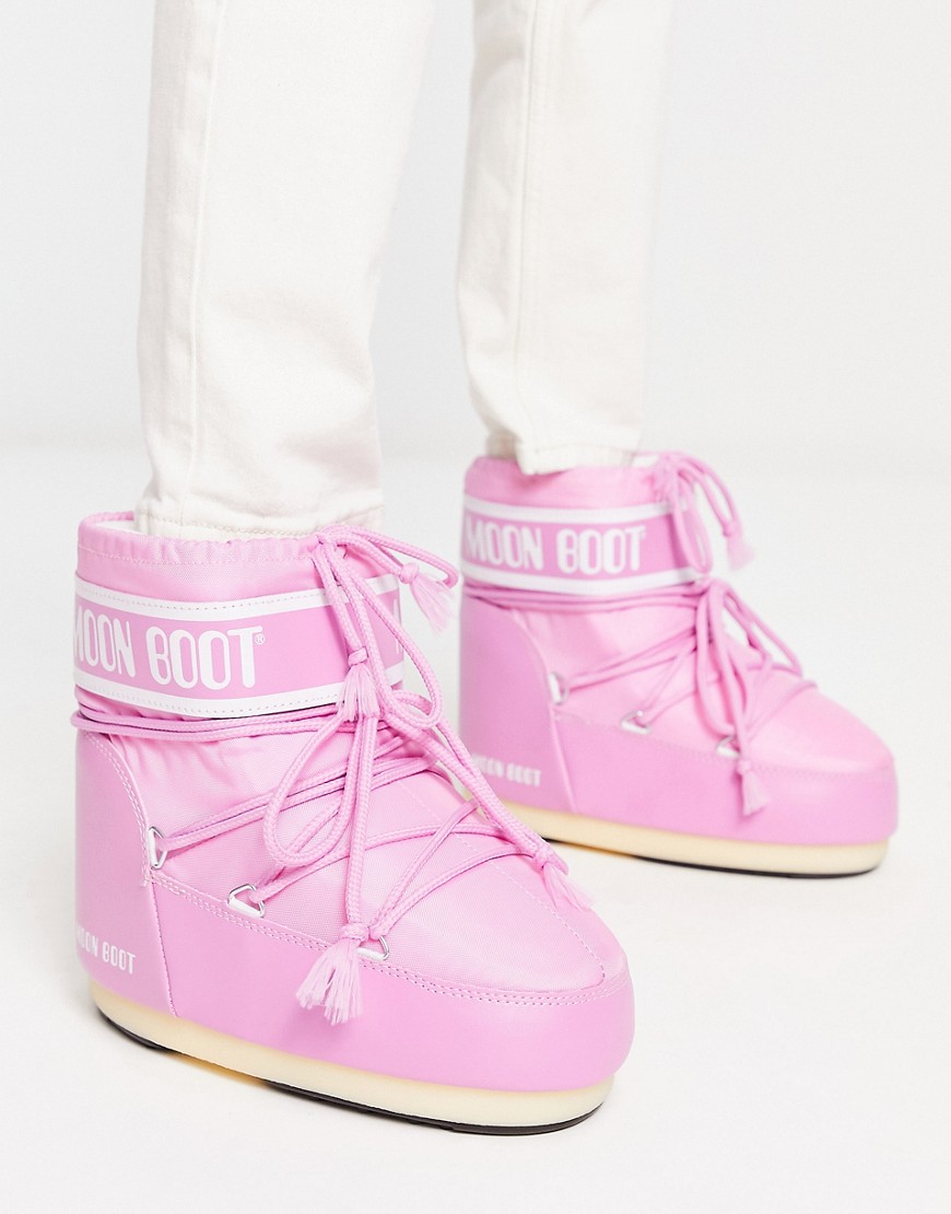 Moon Boot Icon waterproof nylon low boot in pink