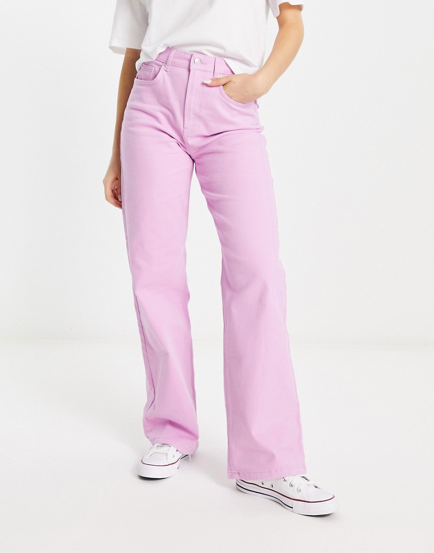 NA-KD X co-ord high waist wide leg trousers in pink