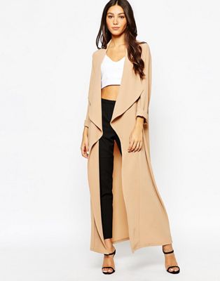 Never Fully Dressed | Never Fully Dressed Waterall Crepe Maxi Duster Coat