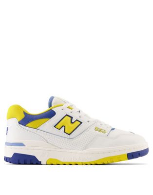 550 trainers in white, yellow and blue