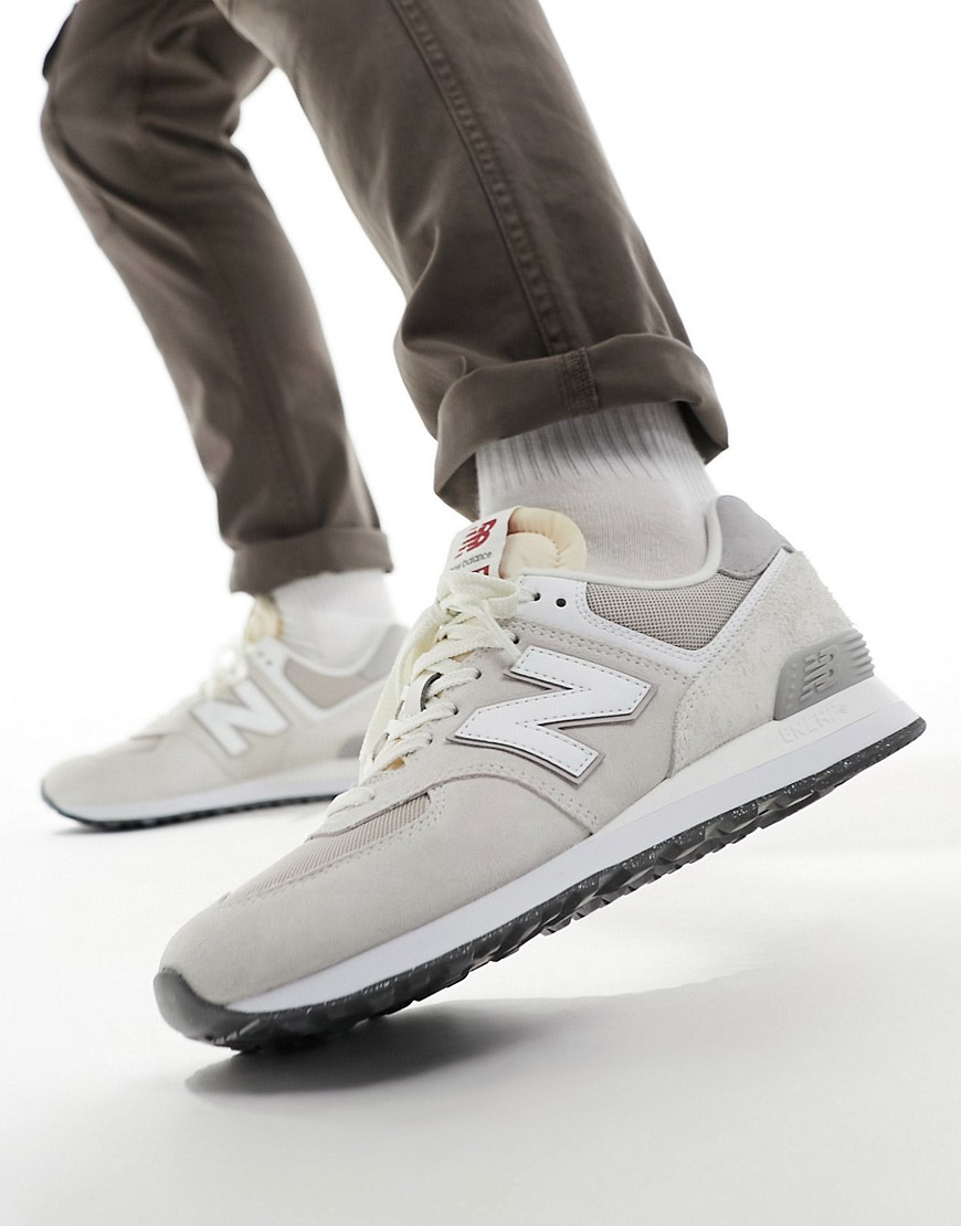 New Balance 574 trainers in light grey-White