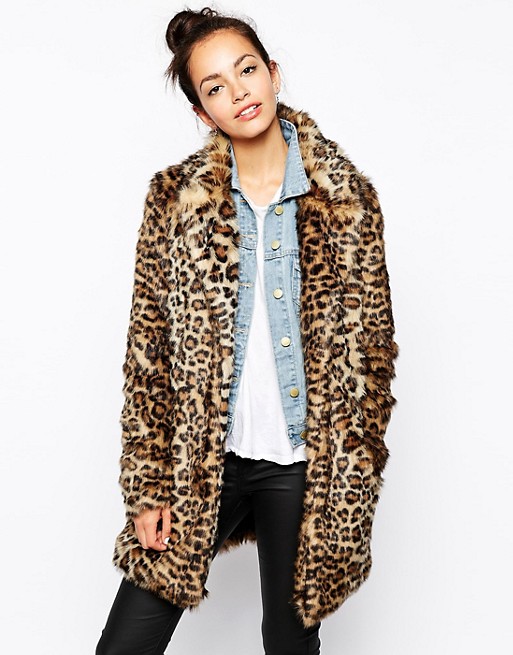 New Look | New Look Leopard Print Faux Fur Coat