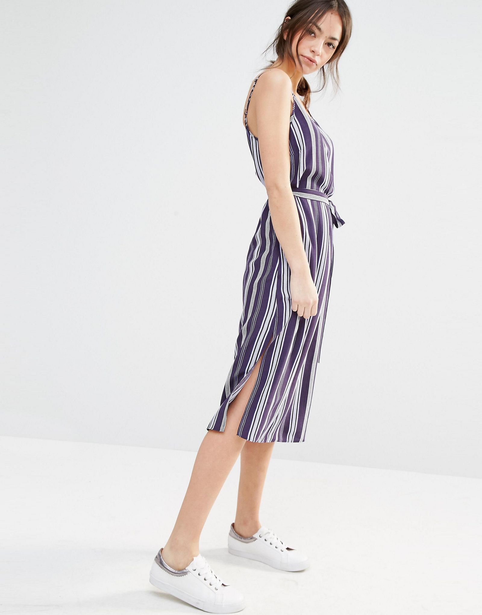 New Look Stripe Midi Cami Slip Dress
