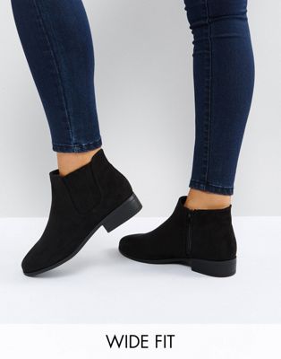 New Look Wide Fit Suedette Ankle Boot