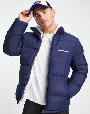 Night Addict logo puffer jacket in navy - Click1Get2 Coupon