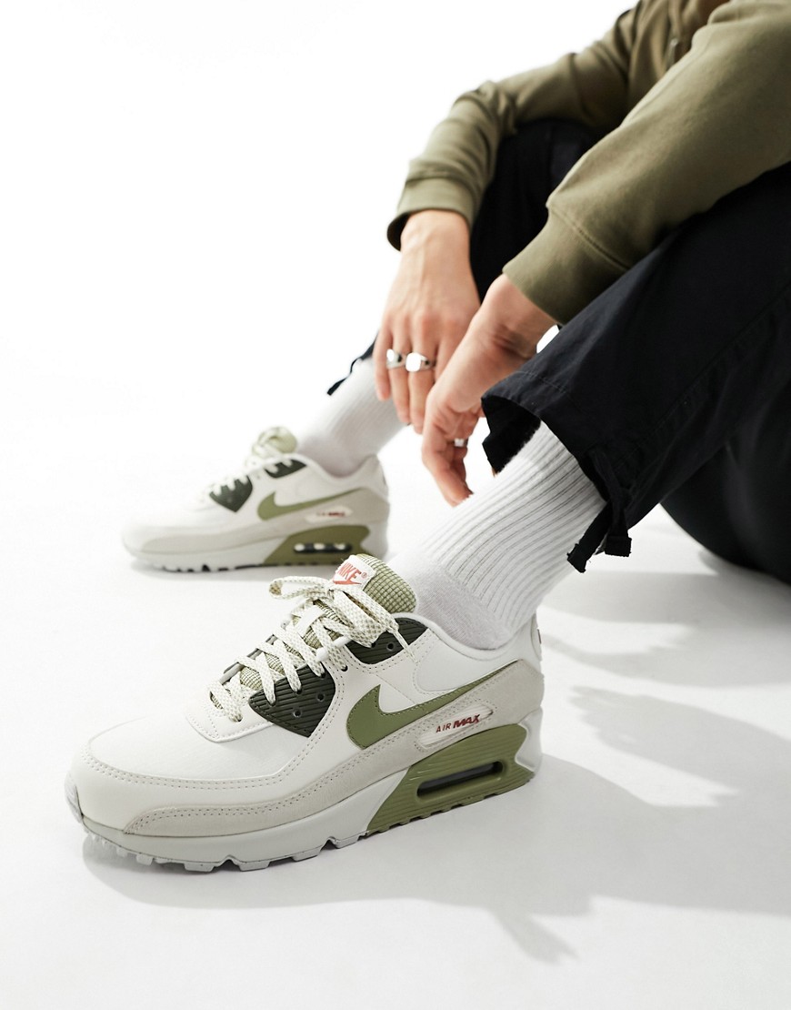 Nike Air Max 90 trainers in khaki and stone-Green