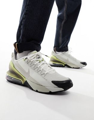 Air Max Pulse Roam  trainers in stone and lime green