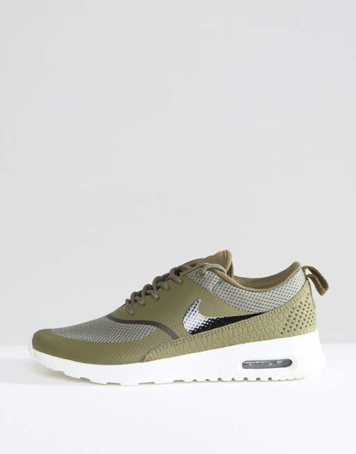 nike thea kaki,Cargo Kaki Lumiere Ash Gris Moyen Mint Iron Vert Nike Air Max Thea Femme Nike Air
