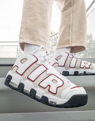 Air More Uptempo '96 trainers in white and team red