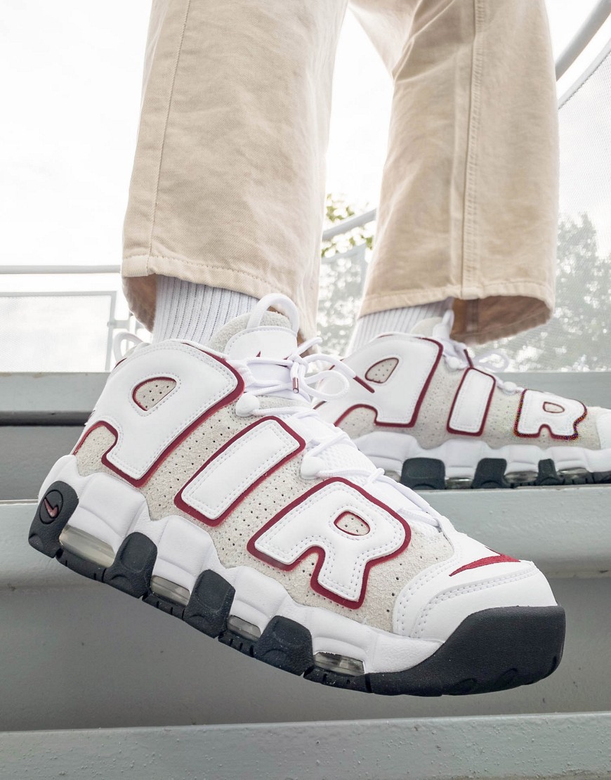 Nike Air More Uptempo ’96 trainers in white and team red