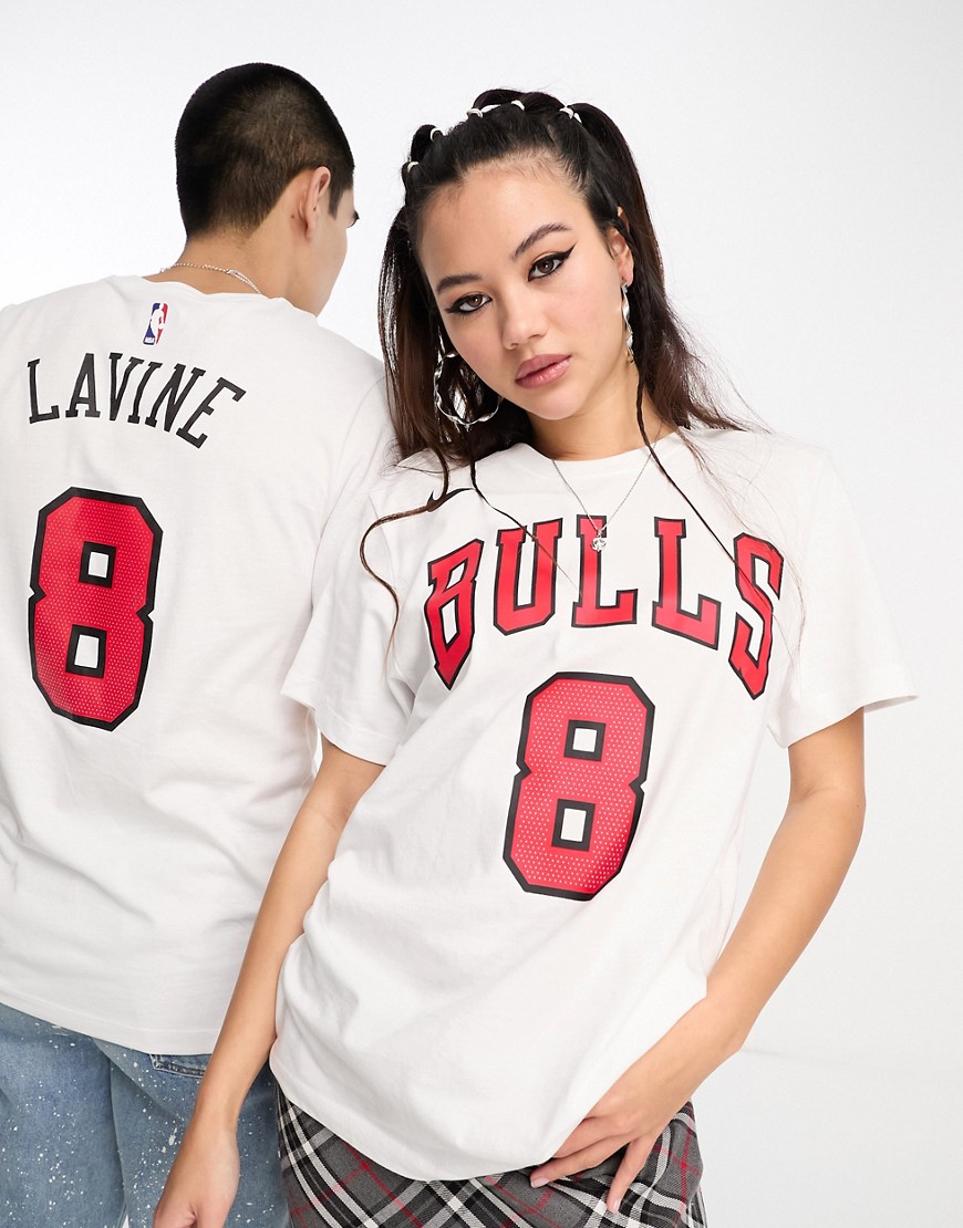 Nike Basketball NBA Unisex Chicago Bulls Zach Lavine essential graphic t-shirt in white
