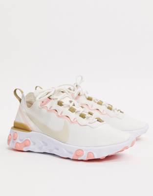 nike white and navy women's world cup react element 55 trainers