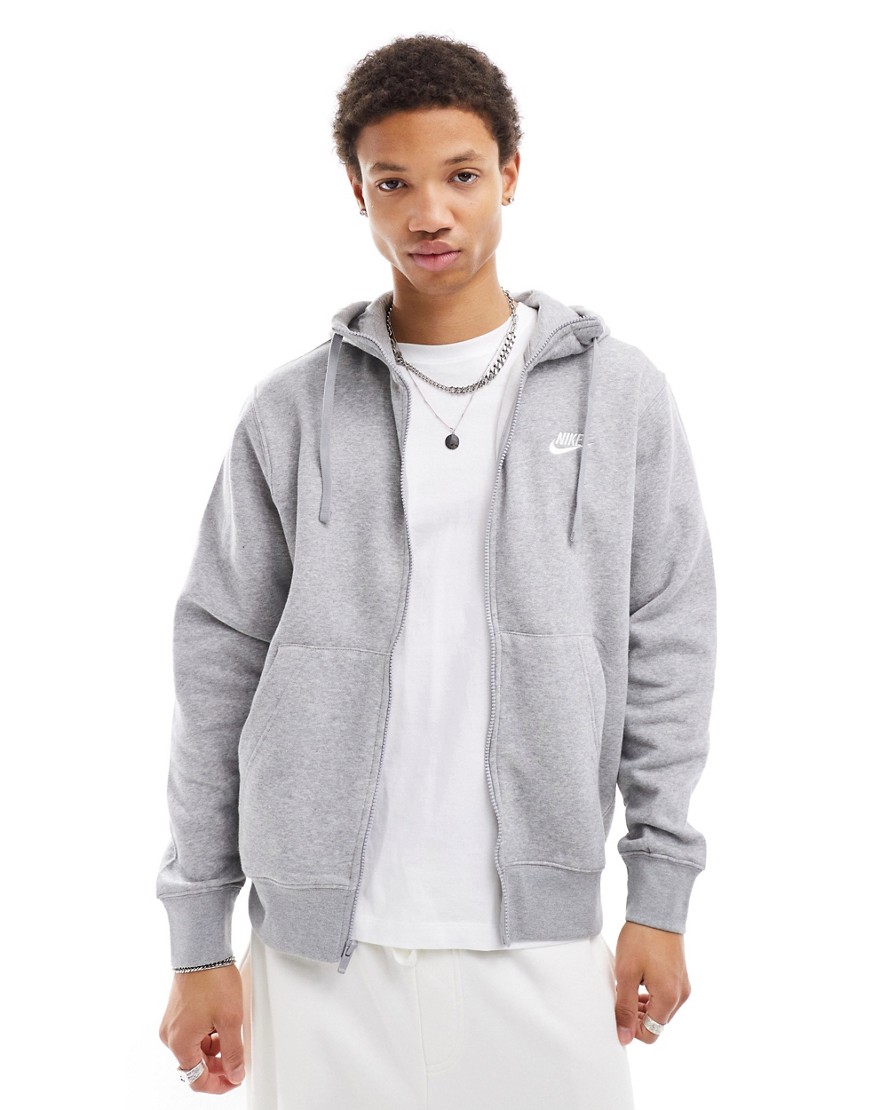 Nike Club full zip hoodie in grey