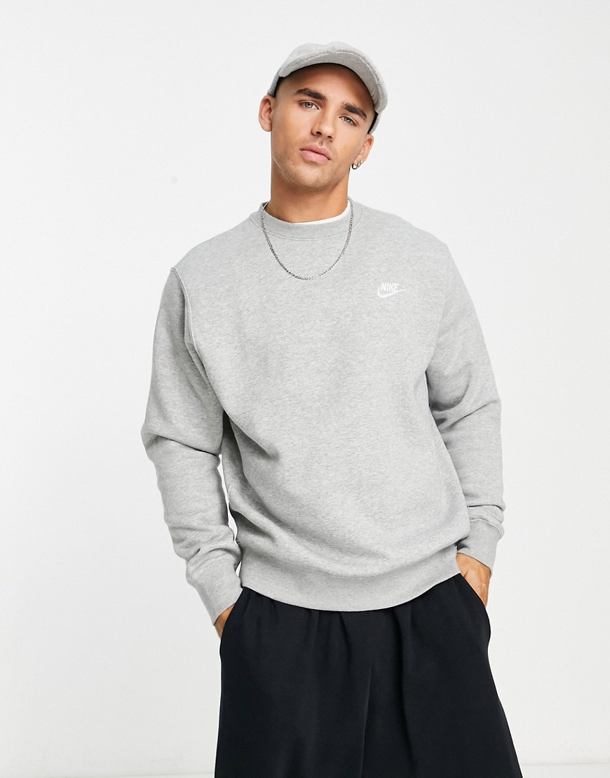 Nike Club unisex crew sweatshirt in grey