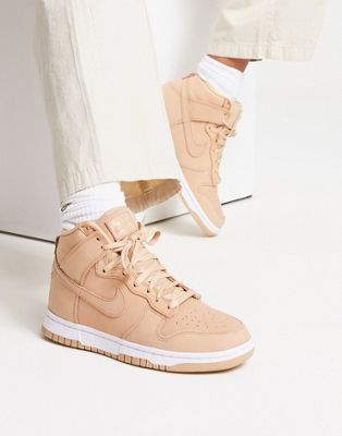 Dunk High top trainers in tan