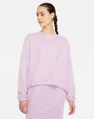 Nike Icon Clash fleece crew neck sweat in pale lilac - Click1Get2 Deals