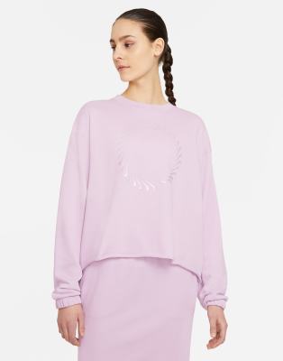 Nike Icon Clash fleece crew neck sweat in pale lilac - Click1Get2 Price Drop