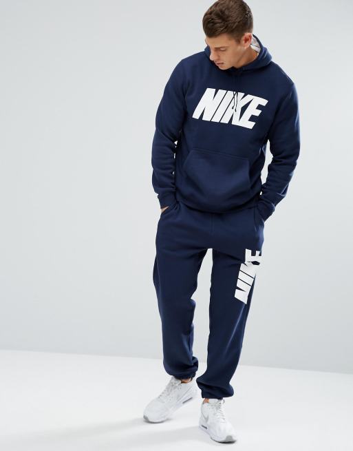 Nike Nike JDI Fleece Tracksuit Set In Navy 861768451