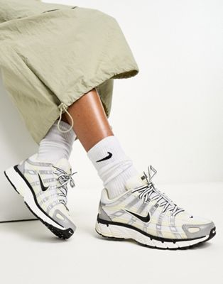 P-6000 unisex trainers in beige and black