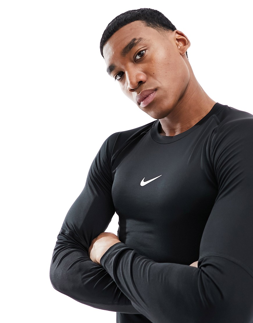 Nike Pro Training Swoosh Dri-Fit log sleeve t-shirt in black