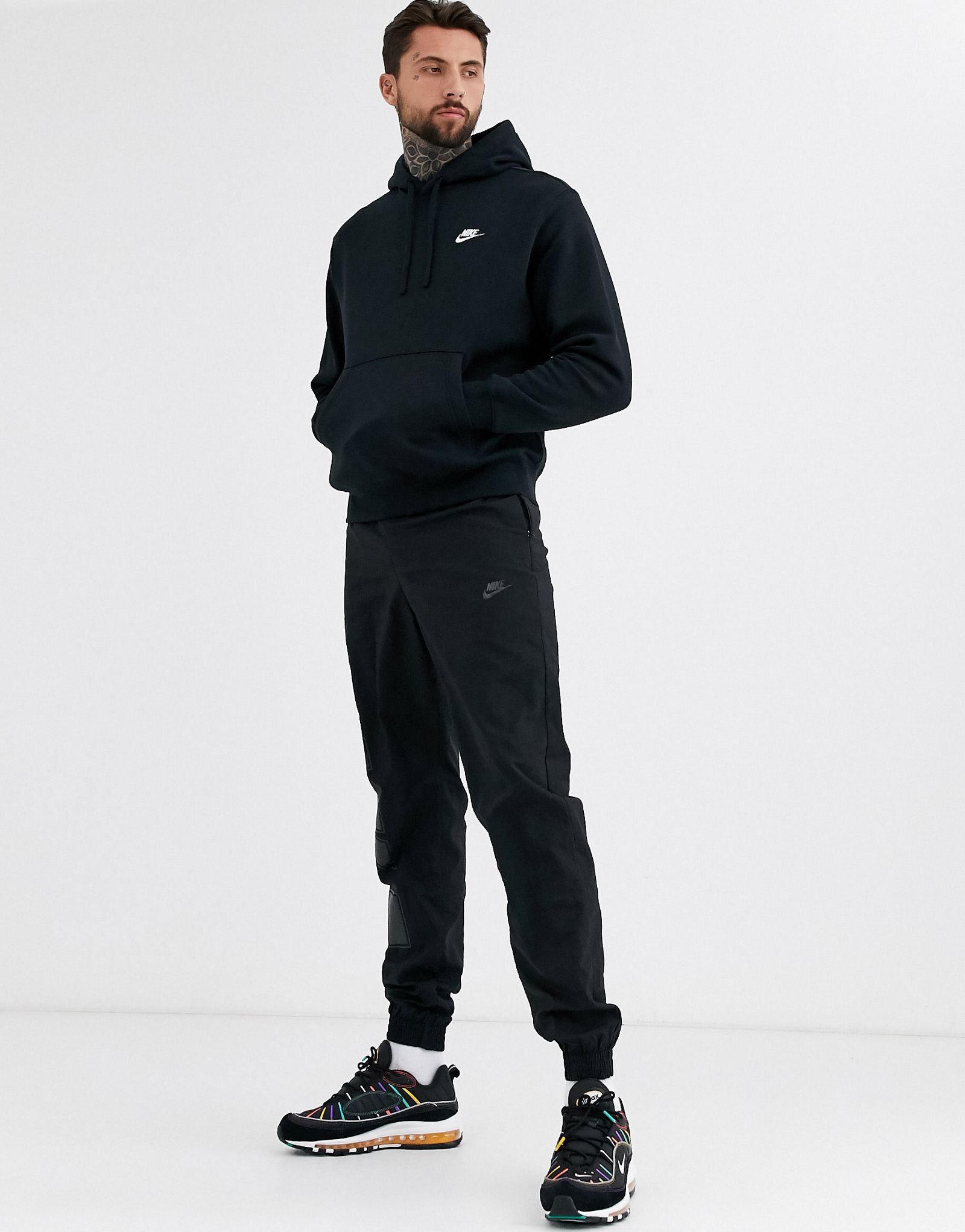 Nike Pull Over Hoodie With Swoosh Logo In Black 804346-010