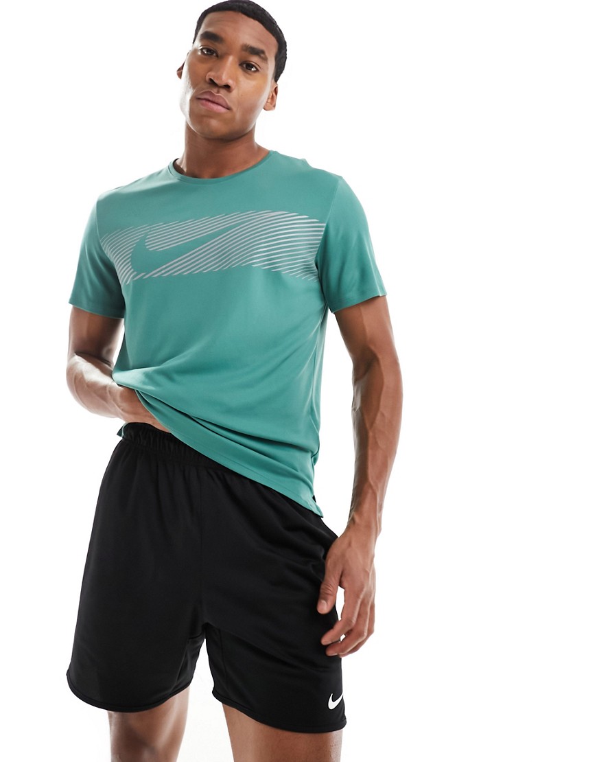 Nike Running Dri-FIT Miler Flash t-shirt in dark green