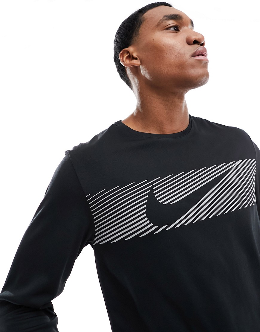 Nike Running Miler Dri-FIT flash long sleeve in black