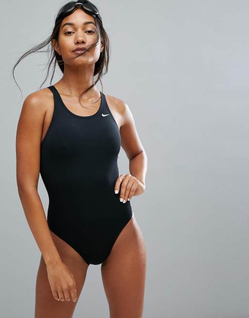 Black nike womens swimsuits neck