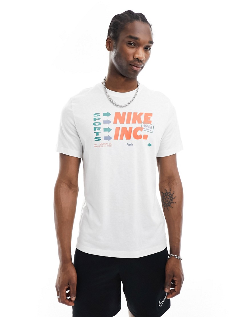 Nike Training Dri-Fit graphic t-shirt in white