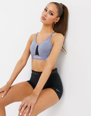 Nike Training Pro Indy Dri-FIT light support sports bra in pale lilac