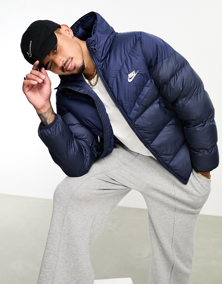 Nike Windrunner insulated hooded jacket in navy