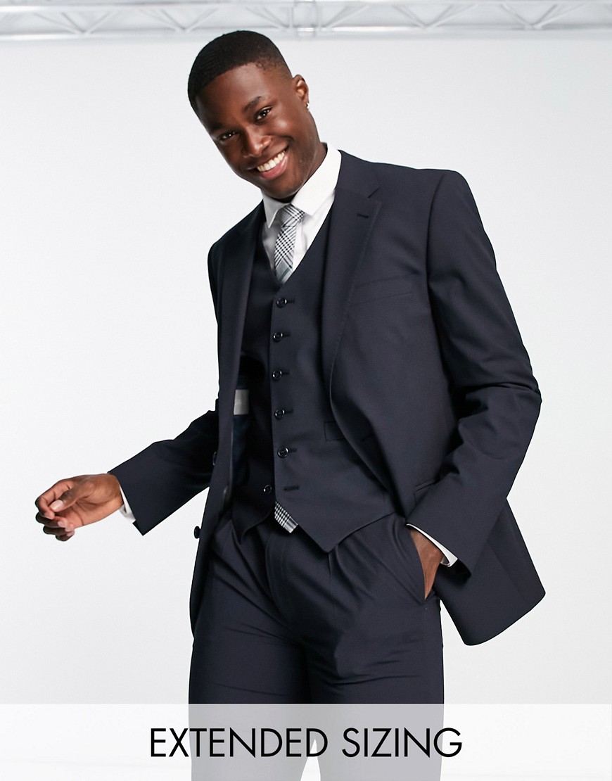Noak ’Camden’ skinny premium fabric suit jacket in navy with stretch
