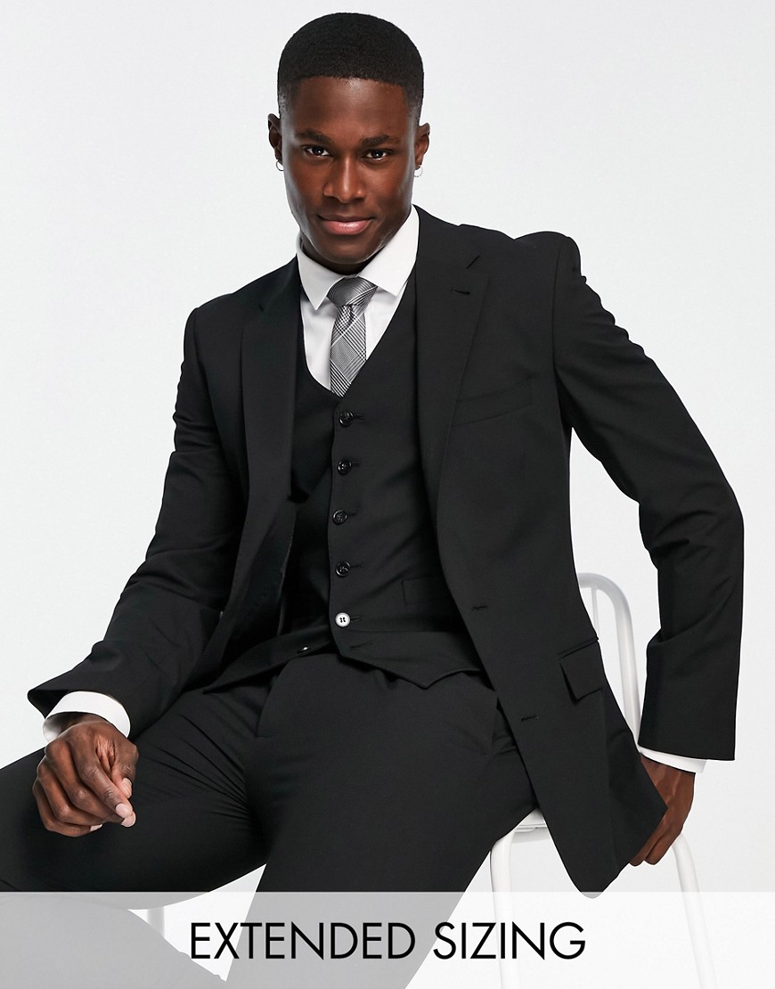 Noak Camden’ super skinny premium fabric suit jacket in black with stretch