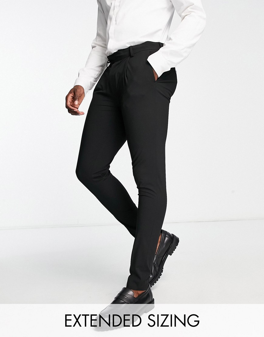 Noak Camden’ super skinny premium fabric suit trousers in black with stretch