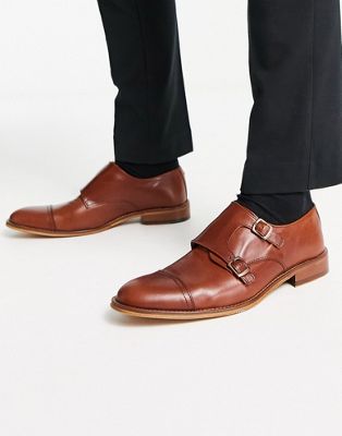 made in Portugal monk shoes in brown leather