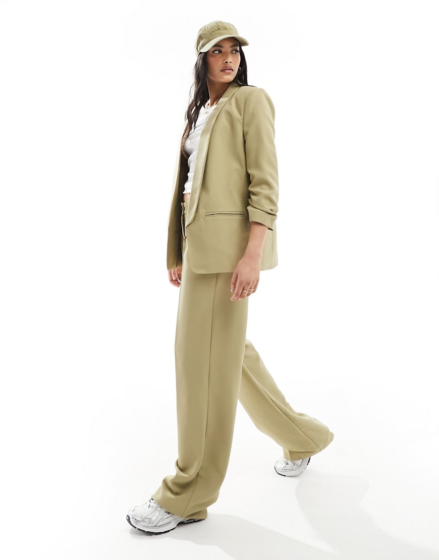 Noisy May relaxed blazer co-ord in sand-Brown