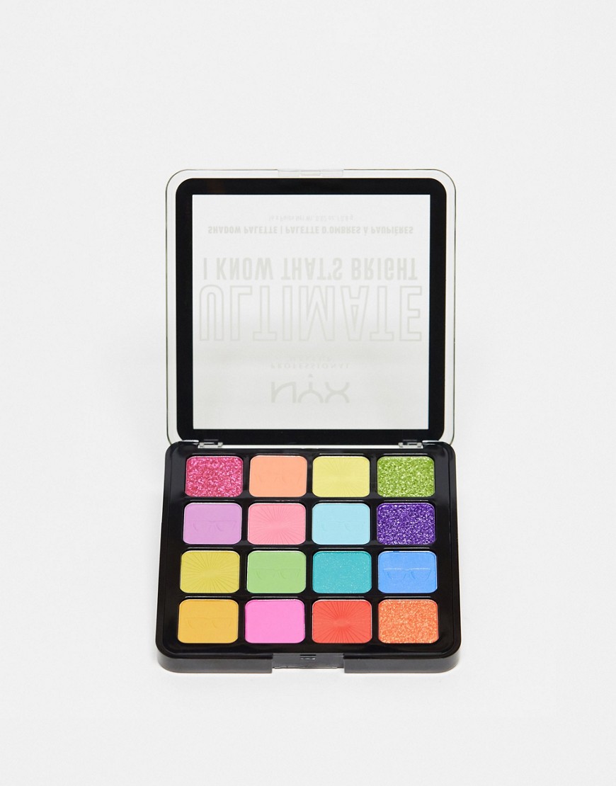 NYX Professional Makeup Ultimate Shadow Palette Vegan 16-Pan - I Know That’s Bright-Multi
