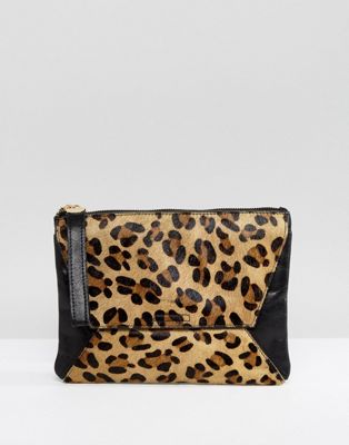 Oasis Leopard Printed Clutch Bag
