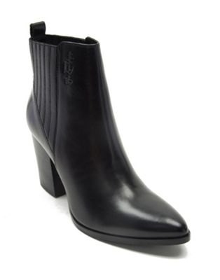 finsbury high heel leather ankle boots in black
