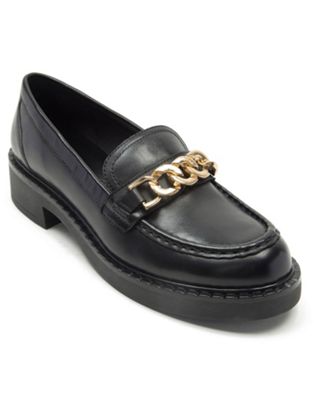 hampton slip-on loafer leather shoes in black