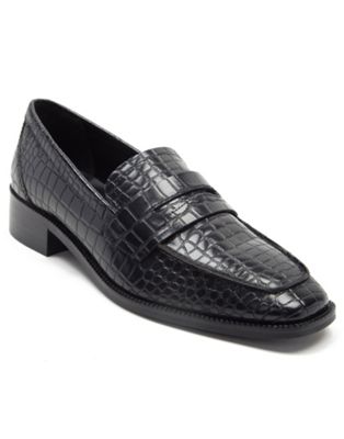 kew slip on loafer leather shoe in black
