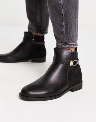 Alexis buckle ankle boots in black