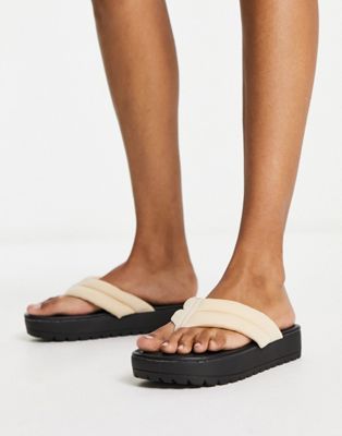 chunky platform sandals in cream