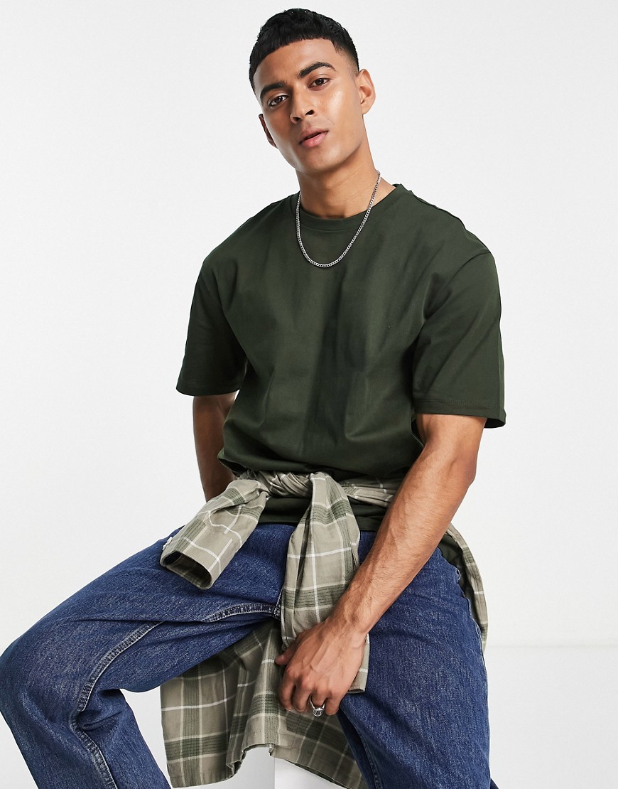 Only & Sons relaxed fit t-shirt in khaki-Green